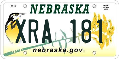 NE license plate XRA181