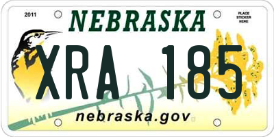 NE license plate XRA185