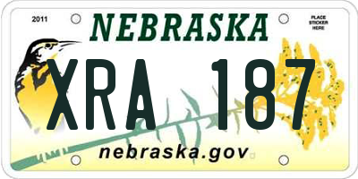 NE license plate XRA187