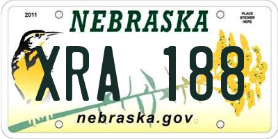 NE license plate XRA188