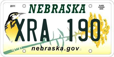 NE license plate XRA190