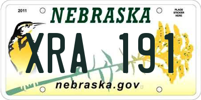 NE license plate XRA191