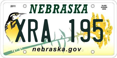 NE license plate XRA195
