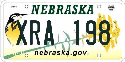 NE license plate XRA198