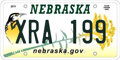 NE license plate XRA199