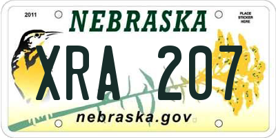 NE license plate XRA207