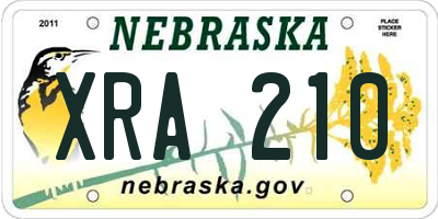 NE license plate XRA210