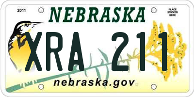 NE license plate XRA211