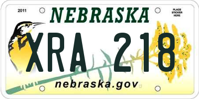 NE license plate XRA218