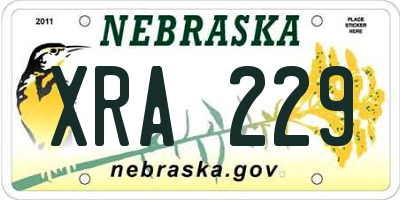 NE license plate XRA229
