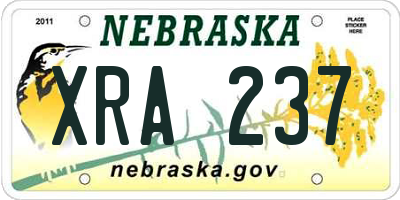 NE license plate XRA237