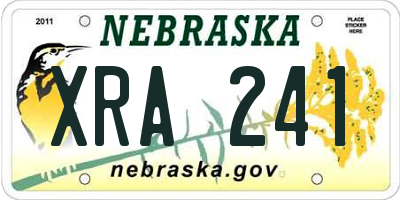NE license plate XRA241