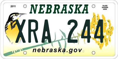 NE license plate XRA244