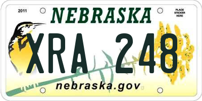 NE license plate XRA248