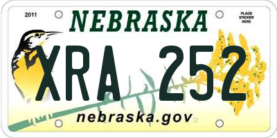 NE license plate XRA252