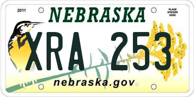 NE license plate XRA253