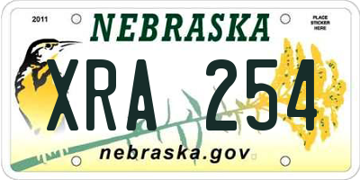 NE license plate XRA254