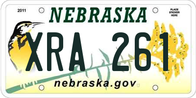 NE license plate XRA261