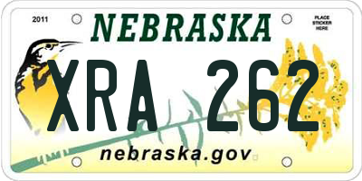 NE license plate XRA262