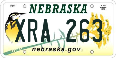 NE license plate XRA263