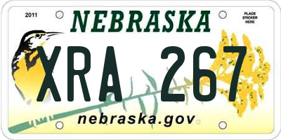 NE license plate XRA267