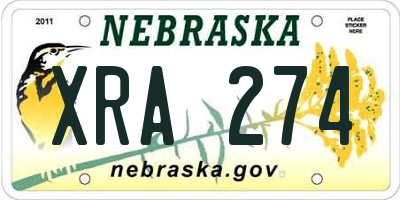 NE license plate XRA274