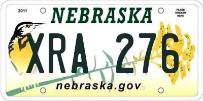 NE license plate XRA276