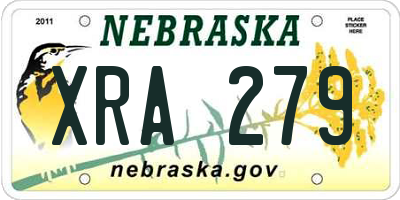 NE license plate XRA279