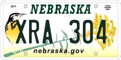 NE license plate XRA304