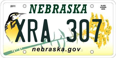 NE license plate XRA307