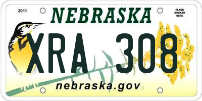 NE license plate XRA308