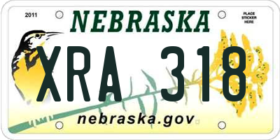 NE license plate XRA318