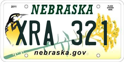 NE license plate XRA321