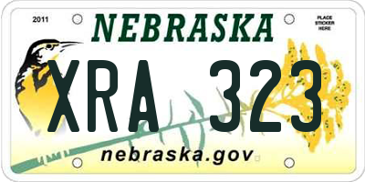 NE license plate XRA323