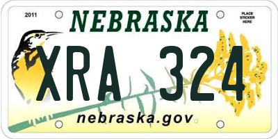 NE license plate XRA324