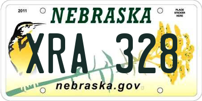 NE license plate XRA328