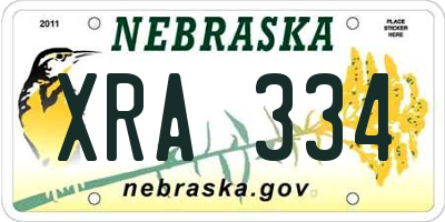 NE license plate XRA334