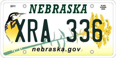 NE license plate XRA336