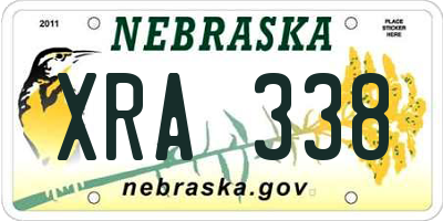 NE license plate XRA338
