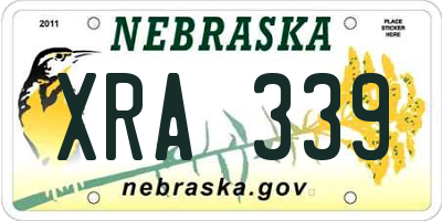 NE license plate XRA339