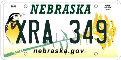 NE license plate XRA349