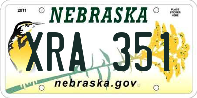 NE license plate XRA351