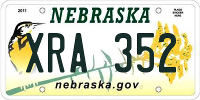NE license plate XRA352