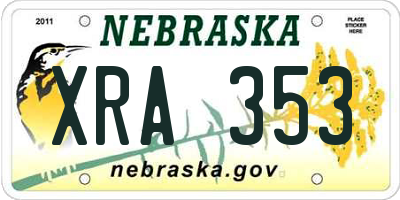 NE license plate XRA353