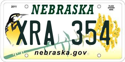 NE license plate XRA354