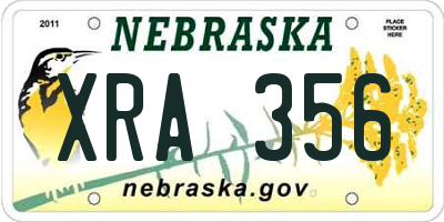 NE license plate XRA356
