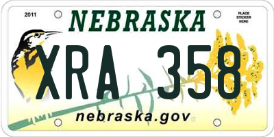 NE license plate XRA358