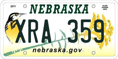NE license plate XRA359