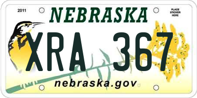 NE license plate XRA367