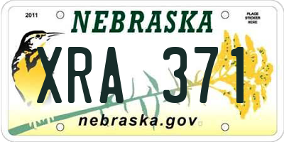 NE license plate XRA371